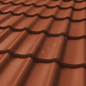 Металлочерепица Стинержи (Stynergy)  СМ Классик Rooftop Бархат RAL 8004 медно-коричневый 0.50