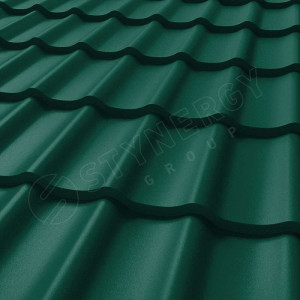 Металлочерепица Стинержи (Stynergy)  СМ Классик CORUNDUM50 матовый RAL 6005 зелёный мох 0.50