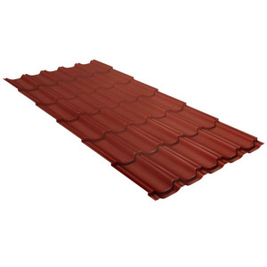 Металлочерепица Grand Line Квинта плюс (Kvinta plus) 0,5 Satin RAL 8004 терракота
