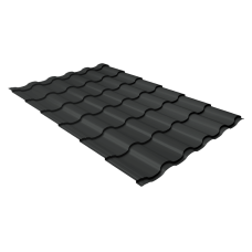 Металлочерепица Grand Line Кредо (Kredo) v01 0,5 PurPro Matt 275 RAL 7016 антрацитово-серый