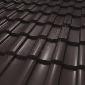 Металлочерепица Стинержи (Stynergy)  Stella Rooftop Кашемир RAL 7024 графитовый серый 0.50