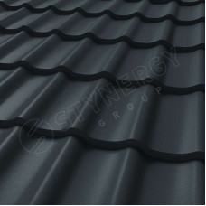 Металлочерепица Стинержи (Stynergy)  СМ Классик GreenCoat Pural BT матовый RR2H3 антрацитово-серый 0.50