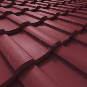 Металлочерепица Стинержи (Stynergy)  — S GRAPHITE45 RAL 3005 винно-красный 0.45