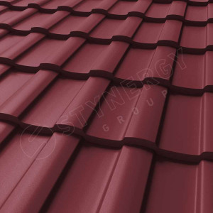 Металлочерепица Стинержи (Stynergy)  — S GRAPHITE45 RAL 3005 винно-красный 0.45
