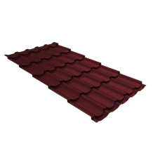 Металлочерепица Grand Line Квинта плюс (Kvinta plus) 0,5 Satin Matt RAL 3005 красное вино
