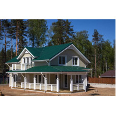 Металлочерепица Grand Line Классик (Classic) v01 0,5 Satin RAL 6005 зеленый мох