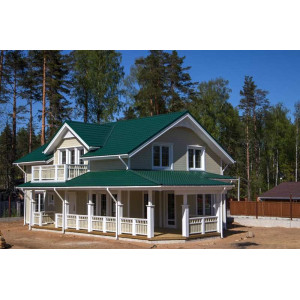 Металлочерепица Grand Line Классик (Classic) v01 0,5 PE RAL 6005 зеленый мох