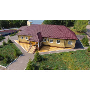 Металлочерепица Grand Line Камея (Kamea) v01 0,5 Satin Matt RAL 3005 красное вино