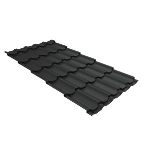 Металлочерепица Grand Line Квинта плюс (Kvinta plus) 0,5 Satin Matt RAL 7016 антрацитово-серый