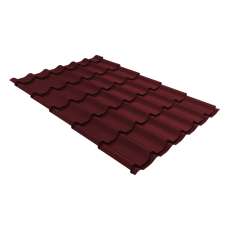 Металлочерепица Grand Line Классик (Classic) 0,45 Drap TX RAL 3005 красное вино