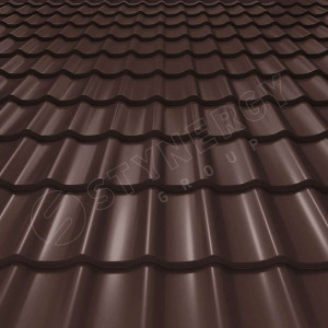 Металлочерепица Стинержи (Stynergy)  СМ Классик Rooftop Кашемир RAL 8017 шоколадно-коричневый 0.50