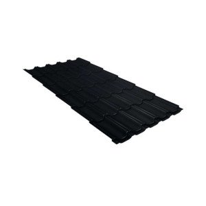 Металлочерепица Grand Line Квинта плюс (Kvinta plus) 0,5 Satin RAL 9005 черный
