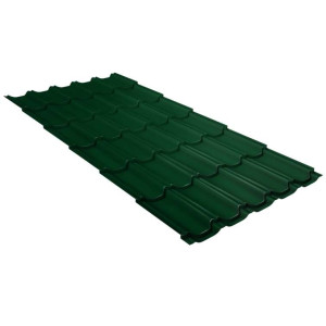 Металлочерепица Grand Line Квинта плюс (Kvinta plus) 0,5 Satin RAL 6005 зеленый мох
