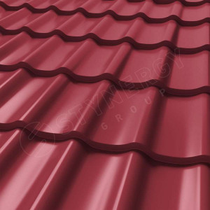 Металлочерепица Стинержи (Stynergy)  СМ Классик CORUNDUM50 RAL 3003 рубиново-красный 0.50