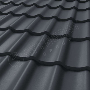 Металлочерепица Стинержи (Stynergy)  СМ Классик Rooftop Кашемир матовый RAL 7024 графитовый серый 0.50