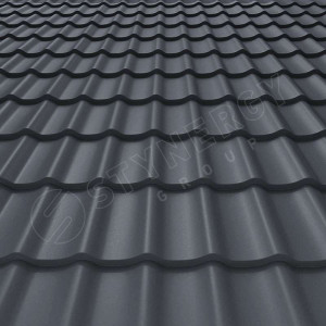 Металлочерепица Стинержи (Stynergy)  СМ Классик Rooftop Кашемир матовый RAL 7024 графитовый серый 0.50