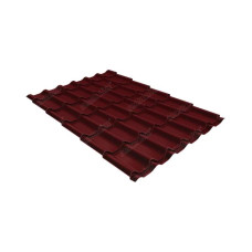 Металлочерепица Grand Line Классик (Classic) 0,45 PE-Double RAL 3005 красное вино