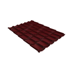 Металлочерепица Grand Line Классик (Classic) 0,45 PE-Double RAL 3005 красное вино