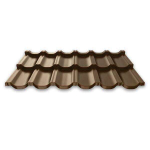 Модульная металлочерепица Руукки (Ruukki) Finnera 05 Pural Matt BT Zn 275 (темно-коричневый) RR32
