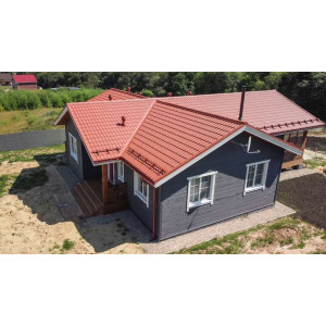 Металлочерепица Grand Line Классик (Classic) v01 0,5 Satin Matt RAL 8004 терракота