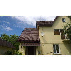 Металлочерепица BudMat (БудМат) коллекция Венеция D-Matt 0.5 цвет Ral 8017 (коричневый)