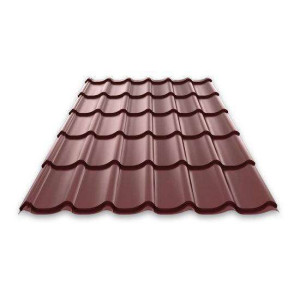 Металлочерепица Руукки (Ruukki) Monterrey Standart 05 Polyester (PE) Zn 275 (кирпично-красный) RR29