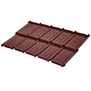 Металлочерепица BudMat (БудМат) коллекция Мурано X-Matt 0.5 цвет 757 (вишневый)