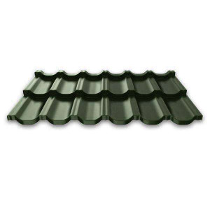 Модульная металлочерепица Руукки (Ruukki) Finnera 05 Pural Matt BT Zn 275 (темно-зеленый) RR11