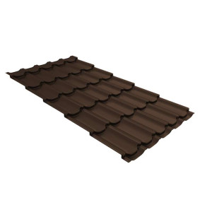 Металлочерепица Grand Line Квинта плюс (Kvinta plus) 0,5 PurPro Matt 275 RAL 8017 шоколад