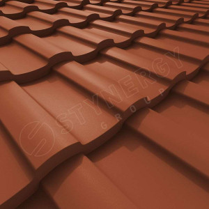 Металлочерепица Стинержи (Stynergy)  — S GRAPHITE45 RAL 8004 медно-коричневый 0.45