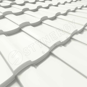 Металлочерепица Стинержи (Stynergy)  Stella CORUNDUM50 RAL 9010 белый 0.50