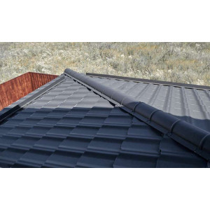 Металлочерепица Grand Line Квинта плюс 3Д (Kvinta plus 3D) 0,5 PurLite Matt RAL 9005 черный