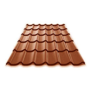 Металлочерепица Руукки (Ruukki) Monterrey Standart 05 Pural Matt BT Zn 275 (терракотовый) RR750