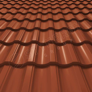 Металлочерепица Стинержи (Stynergy)  Garda CORUNDUM50 RAL 8004 медно-коричневый 0.50