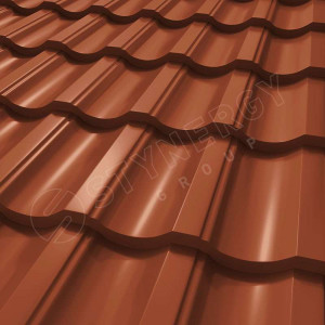Металлочерепица Стинержи (Stynergy)  Garda CORUNDUM50 RAL 8004 медно-коричневый 0.50