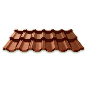 Модульная металлочерепица Руукки (Ruukki) Finnera 05 Crown BT Zn 275 (терракотовый) RR750