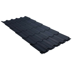 Металлочерепица Grand Line Квинта плюс (Kvinta plus) 0,5 Satin Matt RAL 7024 мокрый асфальт