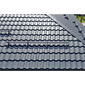 Металлочерепица Grand Line Квинта плюс (Kvinta plus) 0,5 Satin Matt RAL 7024 мокрый асфальт