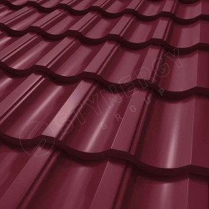 Металлочерепица Стинержи (Stynergy)  Garda CORUNDUM50 RAL 3005 винно-красный 0.50