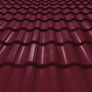 Металлочерепица Стинержи (Stynergy)  Garda CORUNDUM50 RAL 3005 винно-красный 0.50