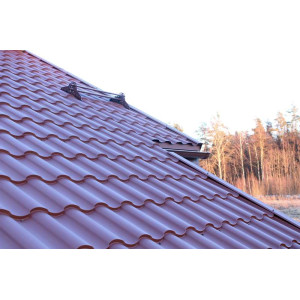 Металлочерепица Grand Line Кредо (Kredo) v01 0,5 PurLite Matt RAL 3005 красное вино