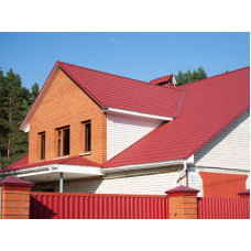 Металлочерепица Grand Line Классик (Classic) v01 0,5 Satin RAL 3011 коричнево-красный