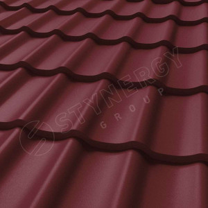 Металлочерепица Стинержи (Stynergy)  — К GRAPHITE45 RAL 3005 винно-красный 0.45