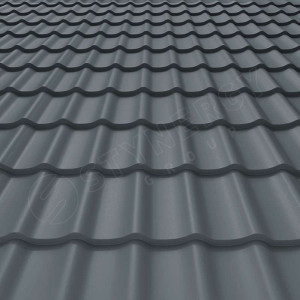 Металлочерепица Стинержи (Stynergy)  — К GRAPHITE45 RAL 7011 железно-серый 0.45