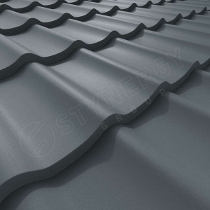 Металлочерепица Стинержи (Stynergy)  — К GRAPHITE45 RAL 7011 железно-серый 0.45