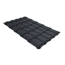 Металлочерепица Grand Line Квадро профи (Верховье) (Quadro Profi) v01 0,45 PE-Double RAL 7024 мокрый асфальт