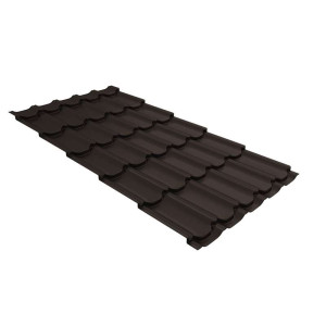 Металлочерепица Grand Line Квинта плюс (Kvinta plus) 0,5 Satin Matt TX RR 32 темно-коричневый