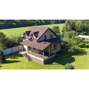 Металлочерепица Grand Line Классик (Classic) v02 0,5 Satin Matt RAL 8017 шоколад