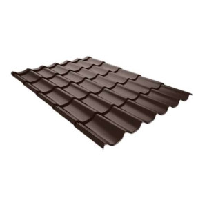 Металлочерепица Руукки (Ruukki) Monterrey FEB Forma 05 Pural Matt BT Zn 275 (темно-коричневый) RR32