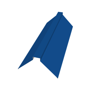 Планка конька плоского 150х40х150 0,5 Satin с пленкой RAL 5005 сигнальный синий (2м)